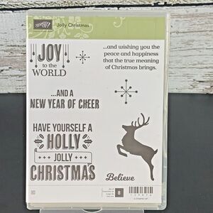 Stampin Up Jolly Christmas~Deer New Years Joy To The World Believe  8Pc Open Box
